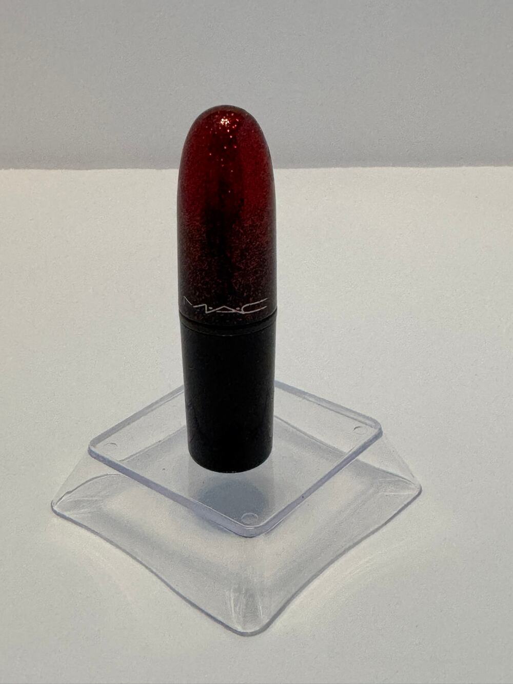 MAC Chili Matte Lipstick Red Glitter Holiday Ombre Case New